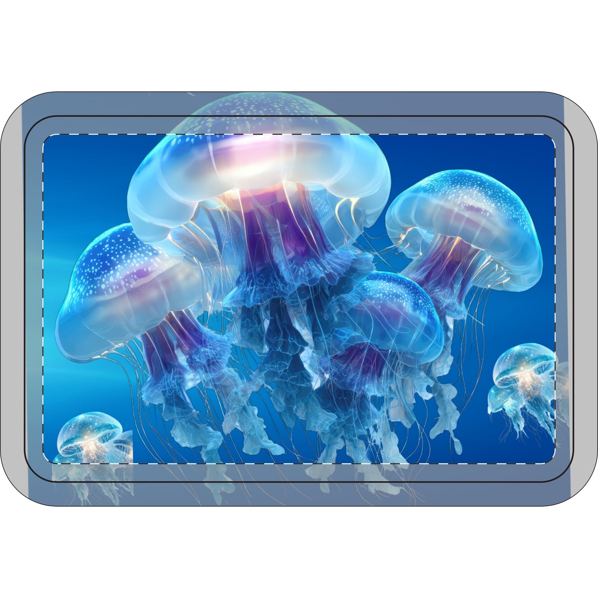 Jellyfish Bathroom Set – Ocean Blue 3-Piece Rug & Lid Cover Set