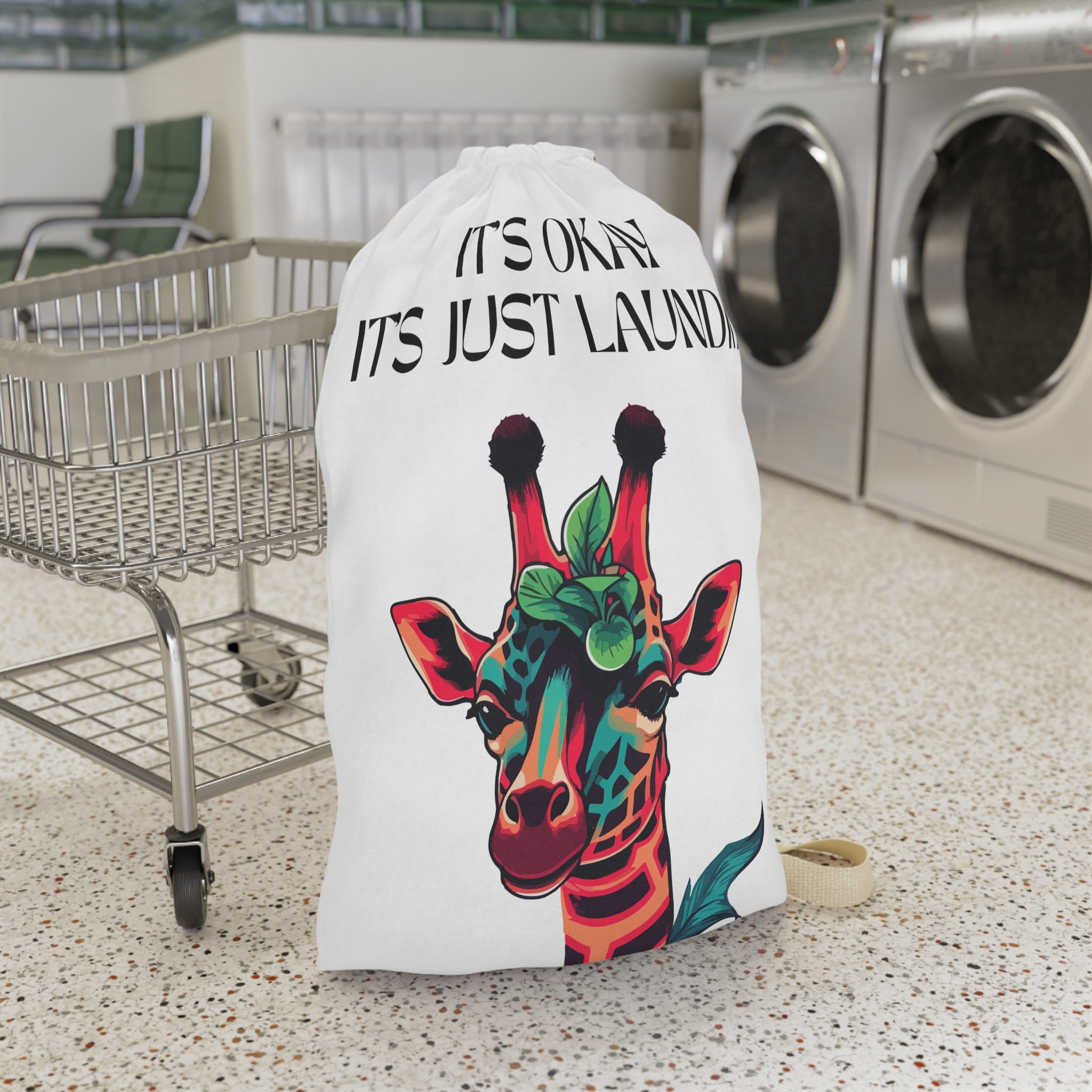 Giraffe Laundry Bag – “It’s Okay, It’s Just Laundry” Cute Organizer